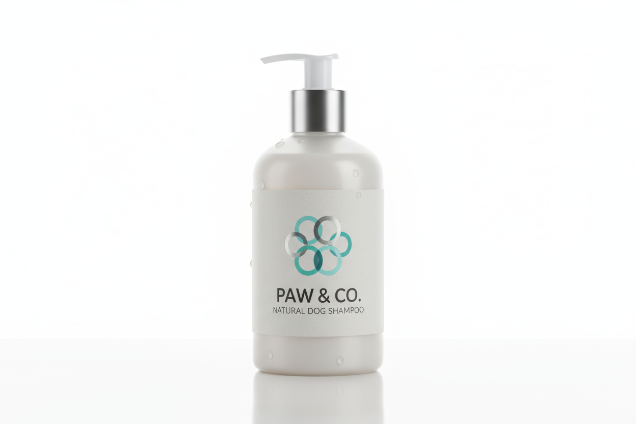 dog shampoo boston bottle with pump with brand logo